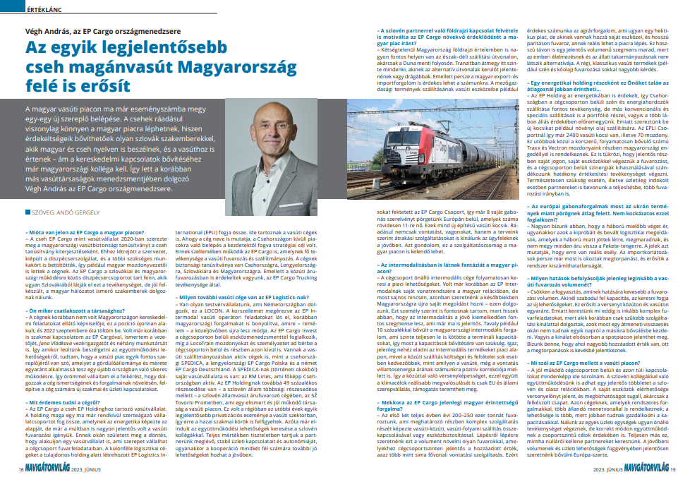 Interview with András Vegh in NavigátorVilág magazine
