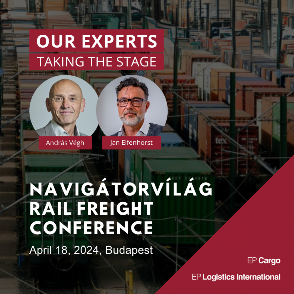 Jan Elfenhorst and András Végh on stage at the Rail Freight Conference